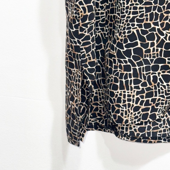 Reflections Animal Print Blouse Shoulder Pads Black Brown Size 24 - Picture 6 of 7